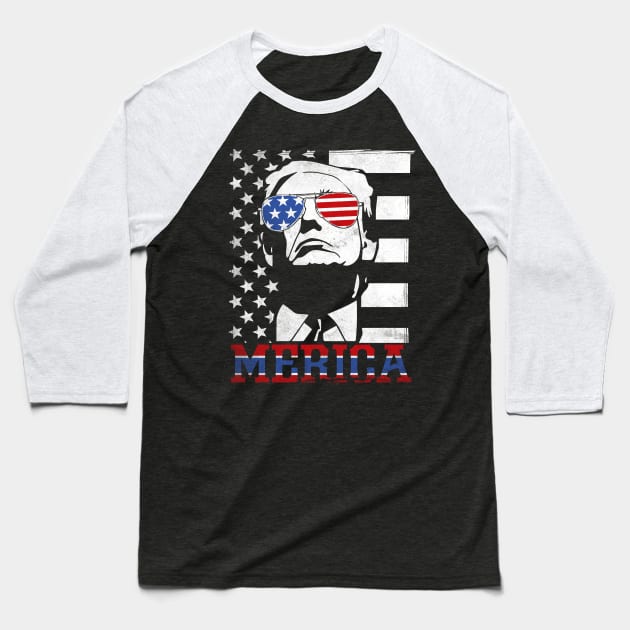 Merica Donald Trump Baseball T-Shirt by Dailygrind